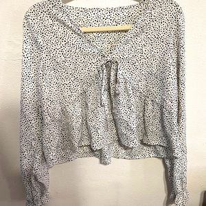 White and black blouse